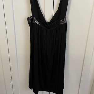 Square Neck Black Jersey Dress